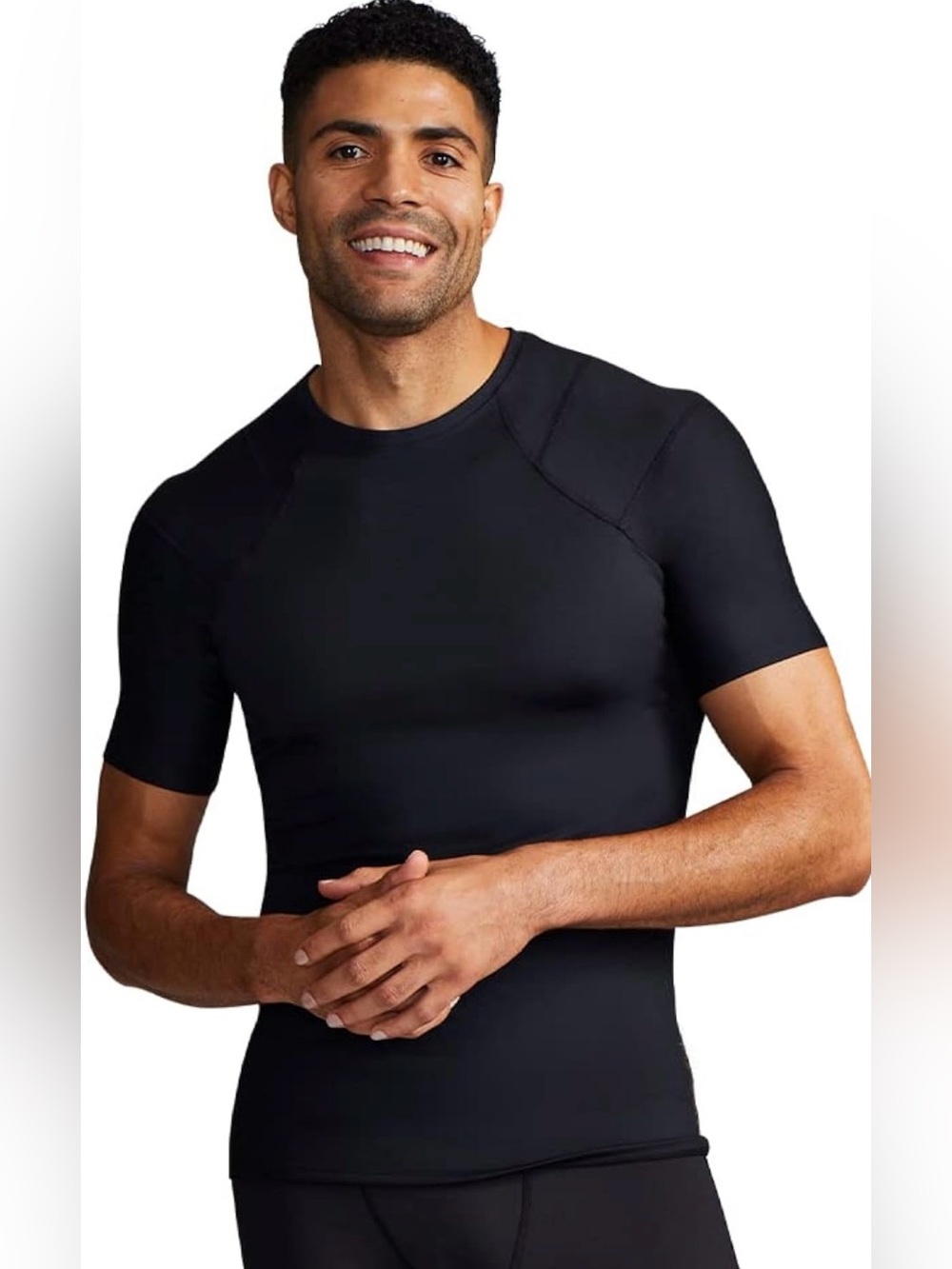 Tommie Copper Men’s Shoulder Centric Support Shirt Black Short Sleeve Gym 2XL